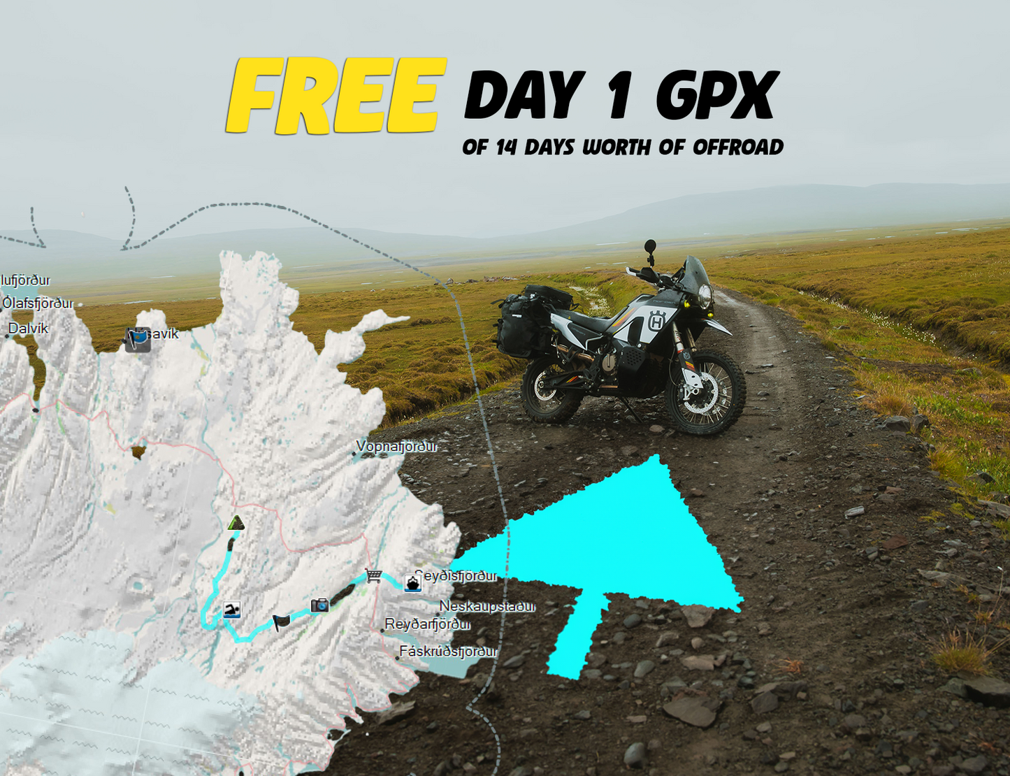 FREE Iceland GPX File - First Trails / Offroad with the Adventurebike